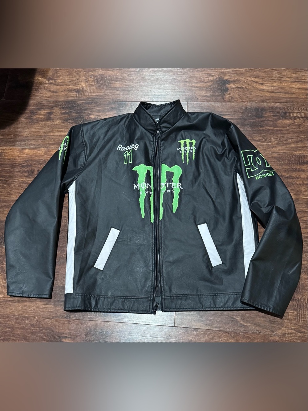 Monster Energy Racing DC shoes faux leather jacket
